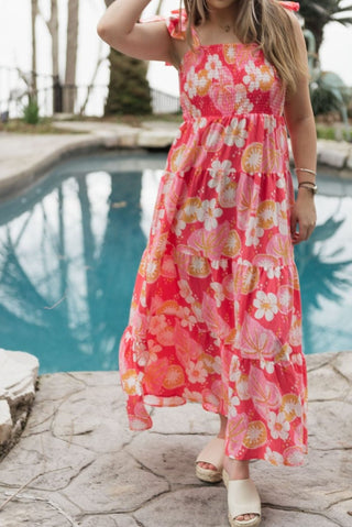 Coral Salem Kiwi Bloom Dress | Select Trends Boutique