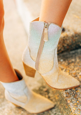 Corkys Gold Ombre Rhinestone Booties - Select Trends Boutique