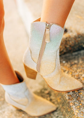 Corkys Gold Ombre Rhinestone Booties - Select Trends Boutique