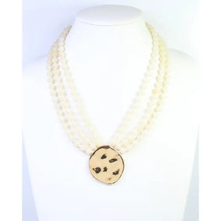 Cream Beaded Pendant Necklace | Select Trends Boutique