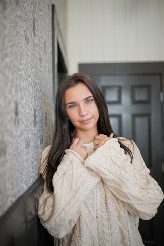 Cream Bell Sleeve Cable Knit Sweater - Select Trends Boutique
