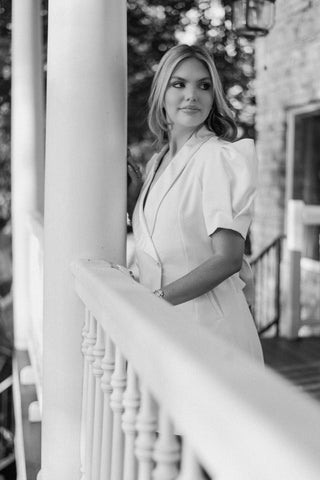 Cream Bow Back Blazer Dress | Select Trends Boutique