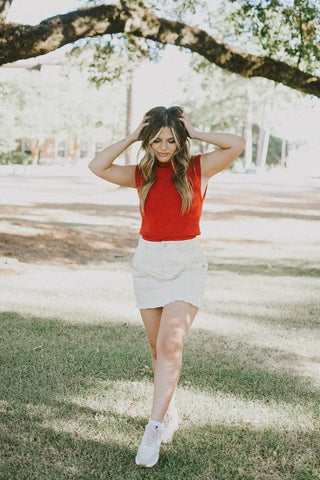 Cream Cargo Mini Skirt | Select Trends Boutique
