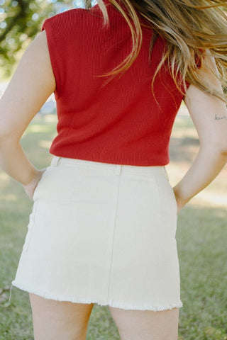 Cream Cargo Mini Skirt | Select Trends Boutique