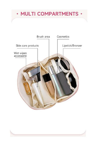 Cream Checkered Vegan Leather Makeup Bag - Select Trends Boutique