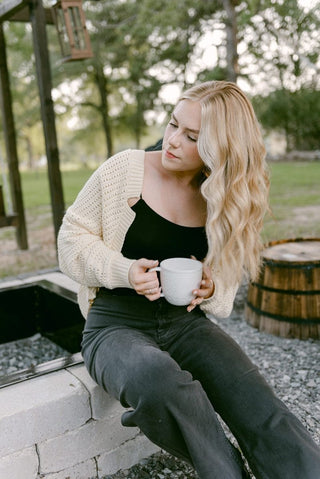 Cream Cropped Crochet Cardigan - Select Trends Boutique