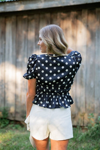 Cream Draped Mini Skort | Select Trends Boutique