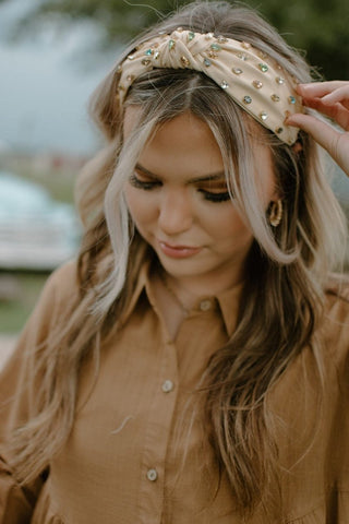 Cream Gem Headband | Select Trends Boutique