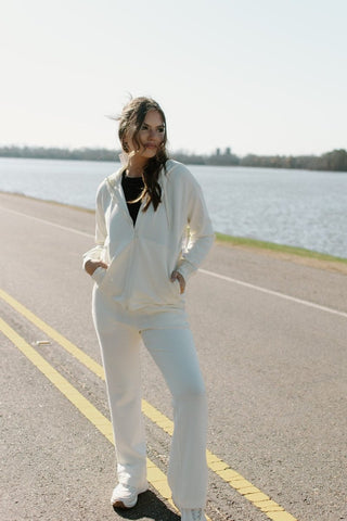 Cream High Waist Sweatpants | Select Trends Boutique