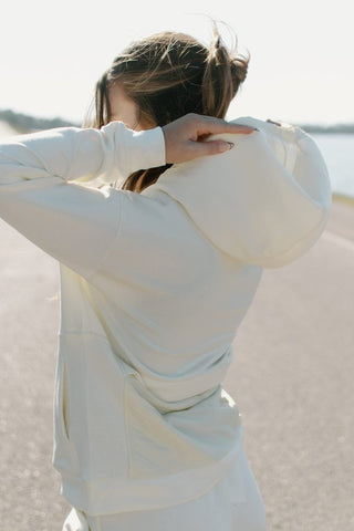 Cream Hood Jacket With Back Pocket | Select Trends Boutique