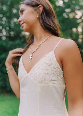 Cream Lace Embroidered Maxi Dress | Select Trends Boutique