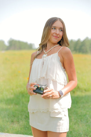 Cream Lace Tiered Cami | Select Trends Boutique