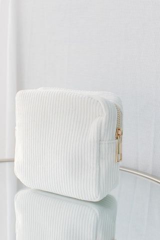 Cream Mini Makeup Bag