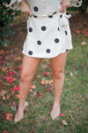 Cream Polka Dot Set Tie Skort - Select Trends Boutique