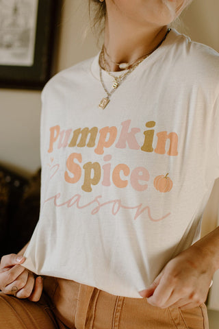 Cream Pumpkin Spice Retro Tee