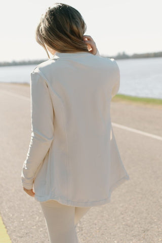 Cream Slim Fit Activewear Jacket - Select Trends Boutique