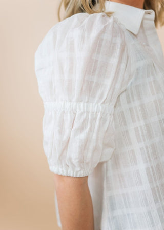 Cream Smocked Half Sleeve Blouse | Select Trends Boutique
