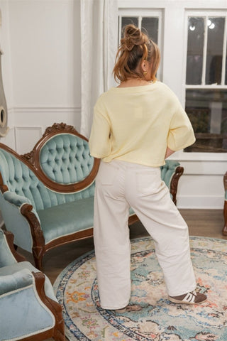 Cream Tie Waist Loose Pants - Select Trends Boutique