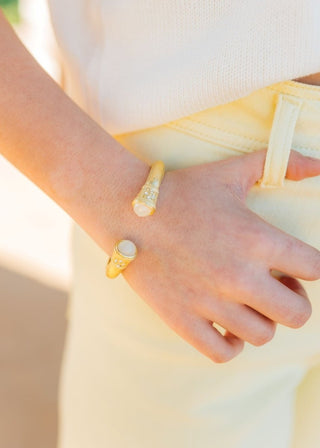 Crystal Accent Matte Cuff Bracelet - Select Trends Boutique