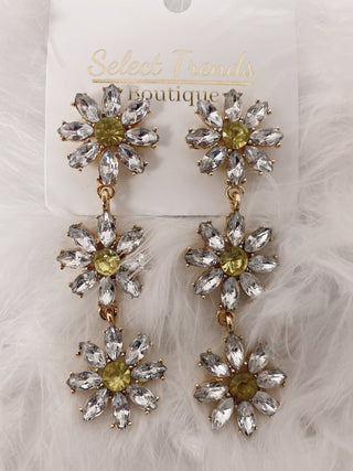 Crystal Daisy Earrings | Select Trends Boutique