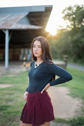 Dark Teal Lightweight Sweater | Select Trends Boutique
