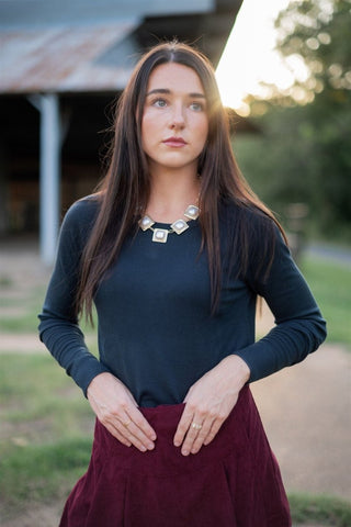 Dark Teal Lightweight Sweater | Select Trends Boutique