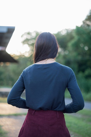 Dark Teal Lightweight Sweater | Select Trends Boutique