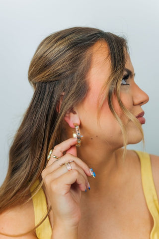 Diamond Crystal Hoop Earrings | Select Trends Boutique