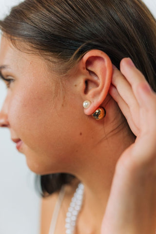 Double Sided Pearl Stud Earrings | Select Trends Boutique