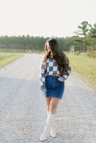 Dusty Blue Corduroy Mini Skirt - Select Trends Boutique