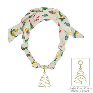 Christmas Print Charm Scarf Necklace