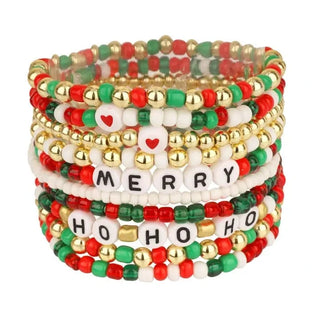 Christmas Beaded Bracelet Set