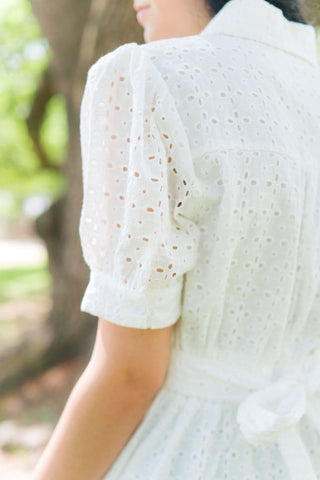 Eyelet Lace Button Up Dress | Select Trends Boutique