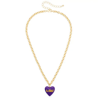 LSU Heart Pendant Necklace