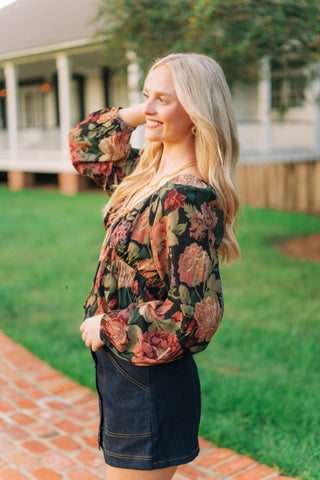 Fall Floral Long Sleeve Blouse | Select Trends Boutique