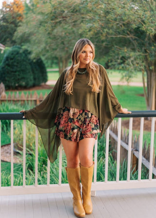 Fall Floral Ruffle Skort | Select Trends Boutique