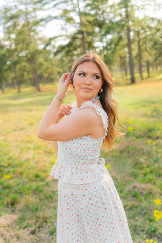 Floral Smocked Maxi Skirt Set - Select Trends Boutique