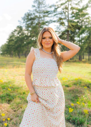 Floral Smocked Maxi Skirt Set - Select Trends Boutique