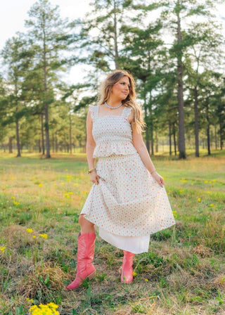 Floral Smocked Maxi Skirt Set - Select Trends Boutique