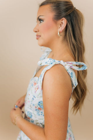 Floral Tie Shoulder Button Up Mini Dress | Select Trends Boutique