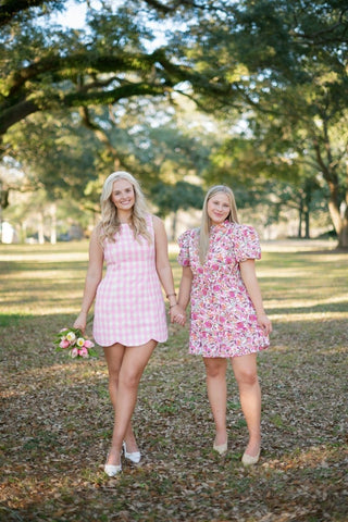 Fuchsia Floral Belted Babydoll Dress | Select Trends Boutique