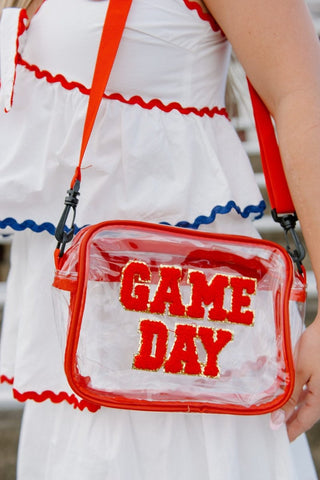 Gameday Red Trim Clear Purse | Select Trends Boutique