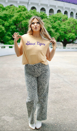 Geaux Tigers Mustard Tank Tee | Select Trends Boutique