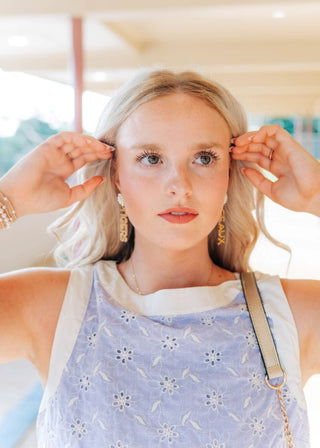 Geaux Tigers Pearl Cluster Earrings | Select Trends Boutique