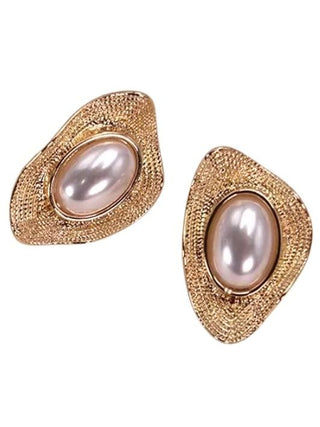 Geometric Pearl Stud Earrings - Select Trends Boutique
