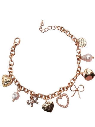 Gold Bow & Heart Charm Bracelet from Select Trends Boutique
