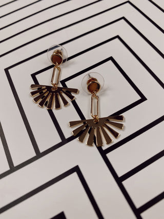 Gold Burst Drop Earrings