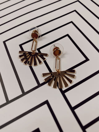 Gold Burst Drop Earrings