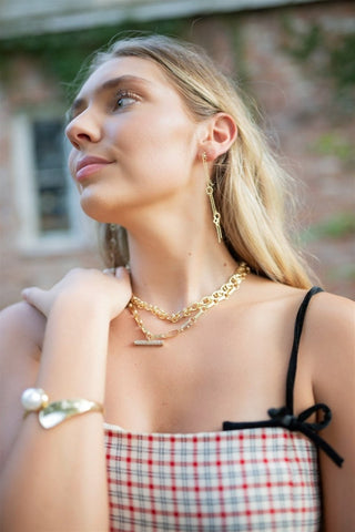 Gold Chain Drop Earrings | Select Trends Boutique