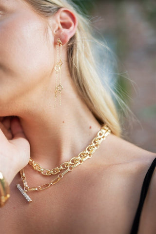 Gold Chain Drop Earrings | Select Trends Boutique